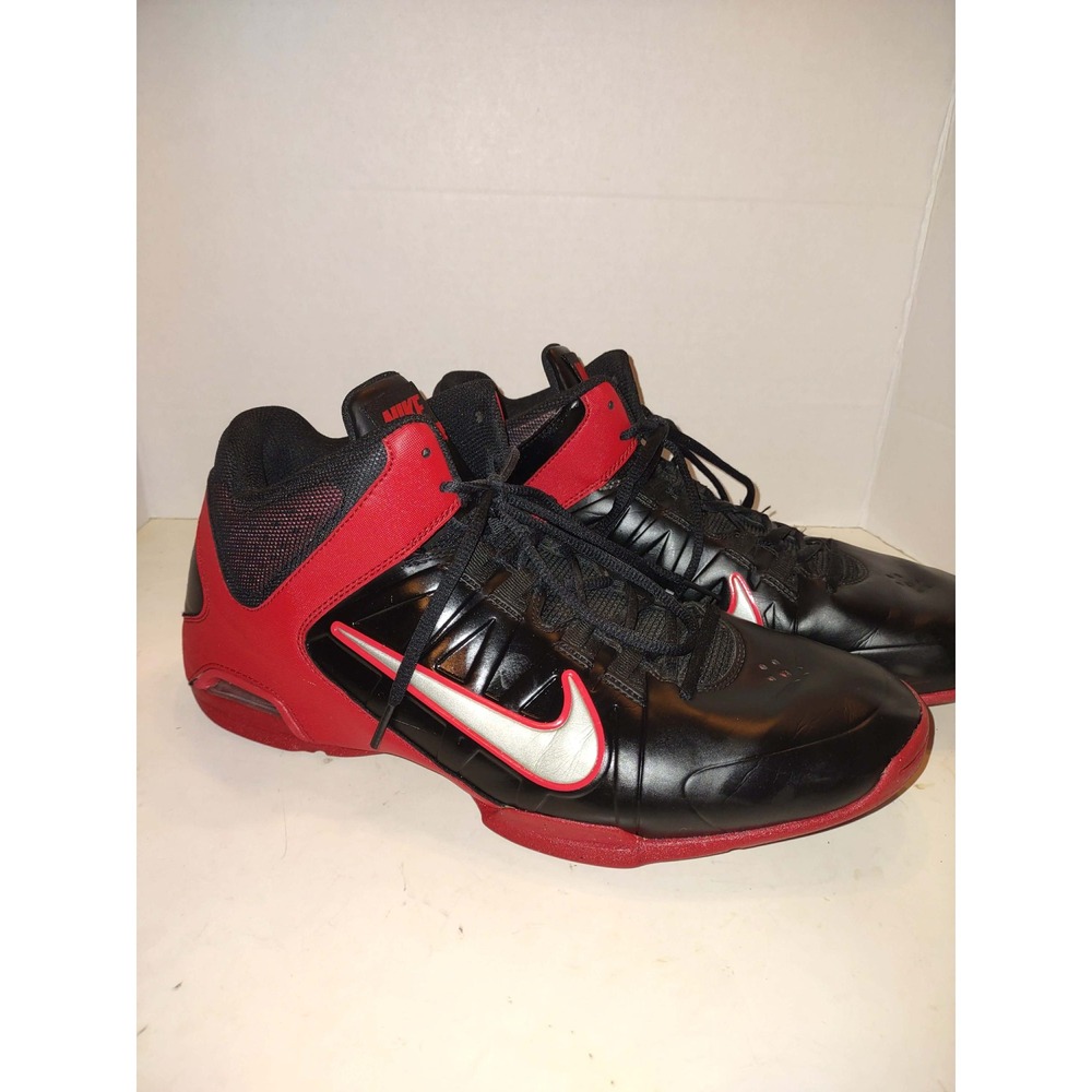 Nike Air Visi Pro 4 Mens 12 Basketball Shoes Black Red Silver 599556-003 2014